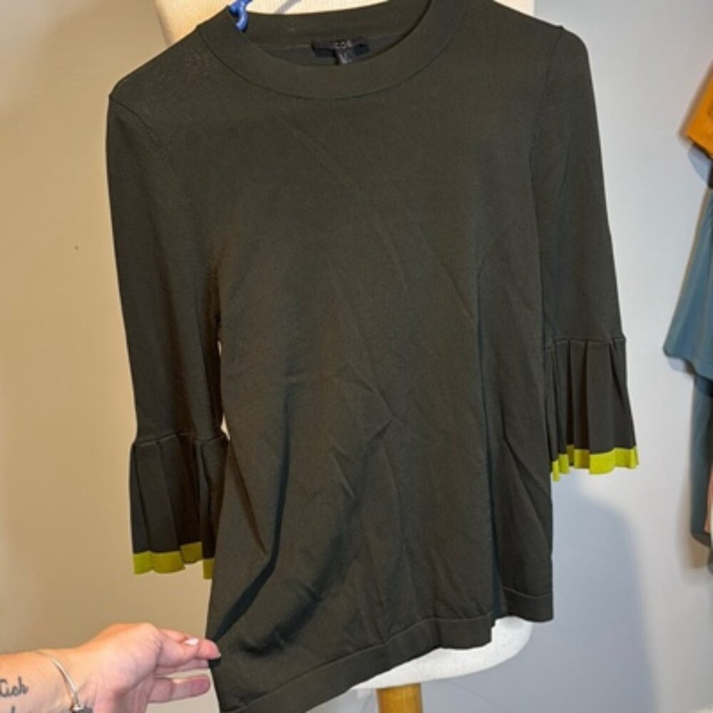 COS Black Ruffled 3/4 Sleeve Blouse